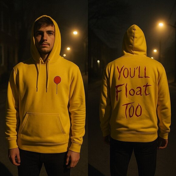 Vans x IT "You'll Float Too - Terror" Pullover Hoodie Men's M Pennywise - Picture 3 of 11